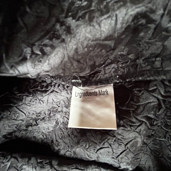 New Rossi Roma Womens Large Black White Crinkle Shirt Dress Jacket Button-Front - Picture 11 of 11